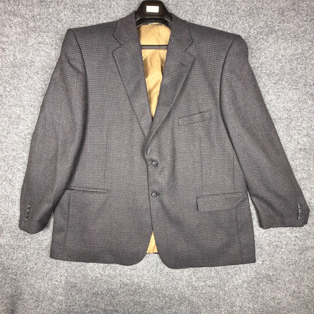 Haspel 48R Lambswool Sport Coat Brown Houndstooth Blazer Mens 48 Regular‎